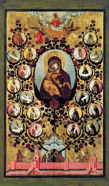 Simon Ushakov Praise to Icons of Virgin Mary of Vladimir. France oil painting art